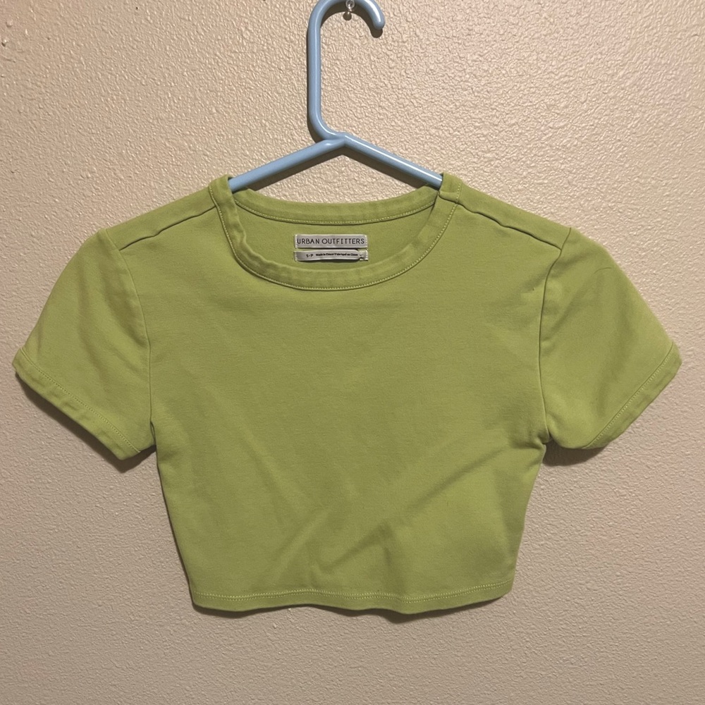 Bright green crop top